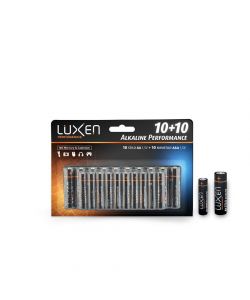 Luxen Set Pile Alcaline - 10 Stilo AA + 10 Ministilo AAA 1,5V