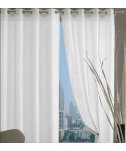 Home Collection Tenda Tiffany Bianca 140x280 cm con Anelli Decorativa