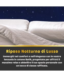 Batik Set Lenzuola Singolo Cotone 100% Crema - Morbido e Elegante