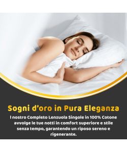 Batik Set Lenzuola Singolo Cotone 100% Crema - Morbido e Elegante