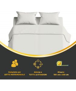 Batik Completo Lenzuola Matrimoniali Cotone 3 Pezzi Crema - Elegante e Confortevole