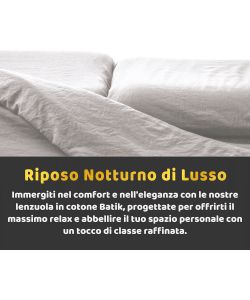 Batik Completo Lenzuola Matrimoniali Cotone 3 Pezzi Crema - Elegante e Confortevole