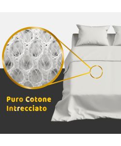 Batik Completo Lenzuola Matrimoniali Cotone 3 Pezzi Crema - Elegante e Confortevole