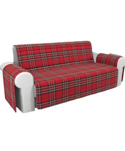 Salvadivano Doubleface Fantasia Tartan e Rosso per Divano 3 Posti