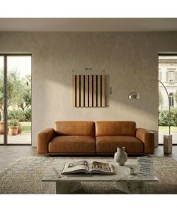 Pannello Fonoassorbente Murale effetto Rovere 60x60 cm con Listelli