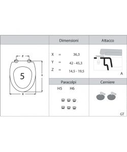 Sedile WC Copriwater Termoindurente Bianco Compatibile Selnova