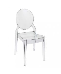 Cosma Sedia Louvre Trasparente in Policarbonato 49x36x90 cm Moderno