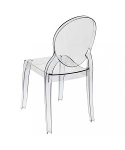 Cosma Sedia Louvre Trasparente in Policarbonato 49x36x90 cm Moderno