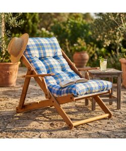 Cosma Poltrona Relax 3 Posizioni Blu con Cuscino per Soggiorno 84x60x100