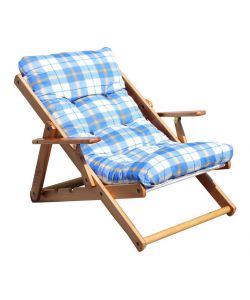 Cosma Poltrona Relax 3 Posizioni Blu con Cuscino per Soggiorno 84x60x100
