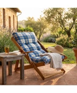 Cosma Poltrona Relax 3 Posizioni Blu con Cuscino per Soggiorno 84x60x100