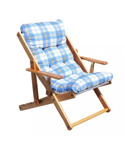Cosma Poltrona Relax 3 Posizioni Blu con Cuscino per Soggiorno 84x60x100