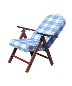 Cosma Poltrona 4 Posizioni Faggio Blu con Cuscino per Relax Soggiorno