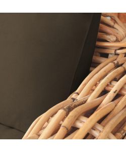 Cosma Salotto Polinesia 5 Posti In Legno e Rattan Marrone con Cuscini