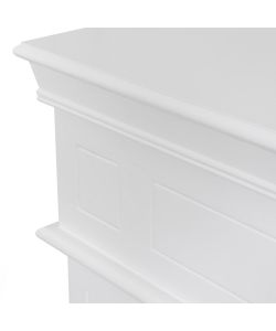 Camino elettrico caminetto da terra CAMBRIDGE in legno Bianco L110 x P25 x H95