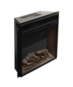 Camino elettrico caminetto da terra CAMBRIDGE in legno Bianco L110 x P25 x H95