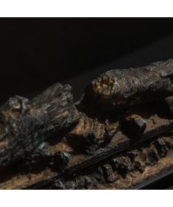 Camino elettrico caminetto da terra BIDEN in legno Noce