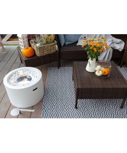 Divina Fire Camino Bioetanolo Rodi Bianco D.47,5 cm con Sassolini