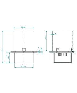 Bruciatore tondo con vetro per camino a bioetanolo biocamino inox 1,5 lt D25