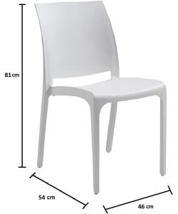 Sedia set 4 pz in resina impilabile made in Italy design per interno esterno SOFIA Bianca