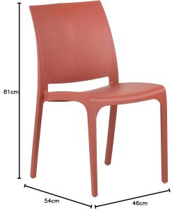 Sedia set 4 pz in resina impilabile made in Italy design per interno esterno SOFIA Rossa