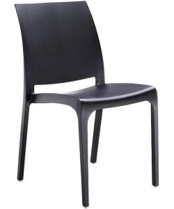 Sedia set 4 pz in resina impilabile made in Italy design per interno esterno SOFIA Nera