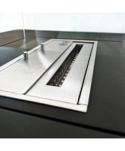 Camino a bioetanolo da giardino per interno esterno Panarea Nero 70x70x35