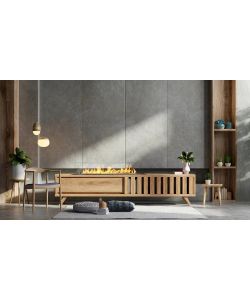 Divina Fire Bruciatore Bioetanolo Acciaio Inox con Vetro - 100cm - 1L