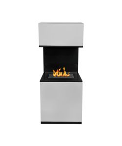 Divina Fire Camino a Bioetanolo Oslo - Acciaio Inox - Bianco - 3,2 kW