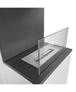 Divina Fire Camino a Bioetanolo Oslo - Acciaio Inox - Bianco - 3,2 kW