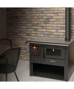 Divina Fire Cucina a Legna Monika - Nera - Stufa e Forno - 7,1 kW