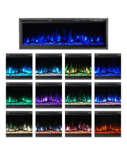 Divina Fire Camino Elettrico Parete o Incasso Chicago 1500W - 130 cm