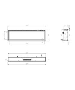 Divina Fire Camino Elettrico Parete o Incasso Chicago 1500W - 130 cm