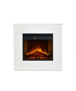 Divina Fire Camino Elettrico Michelangelo in Legno Bianco 1800W H90cm