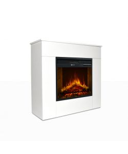 Divina Fire Camino Elettrico Michelangelo in Legno Bianco 1800W H90cm