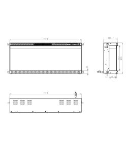 Divina Fire Camino Elettrico Inserto Boston 3 Lati 1500W - 102x20x44cm