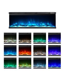 Divina Fire Camino Elettrico Inserto Boston 3 Lati 1500W - 127x20x44cm