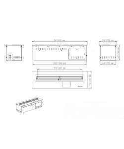 Divina Fire Bruciatore Inserto Bioetanolo Smart con Telecomando - 70cm