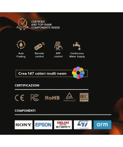 Divina Fire Inserto Camino Elettrico Smart a Vapore Acqueo 400W - 75cm