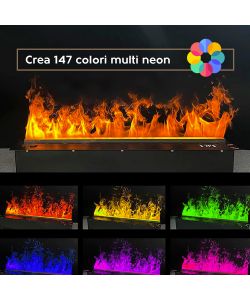 Divina Fire Inserto Camino Elettrico Smart a Vapore Acqueo 505W 100cm