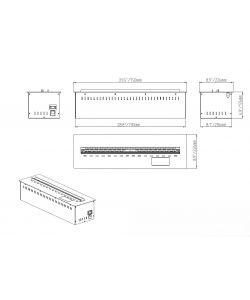 Divina Fire Inserto Camino Elettrico Smart a Vapore Acqueo 505W 100cm