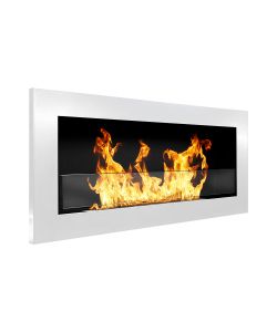 Divina Fire Camino Bioetanolo Livorno Bianco da Parete 90x12x40 cm