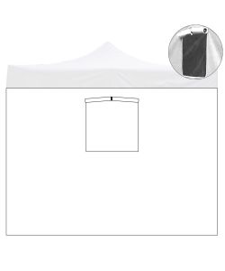 Divina Garden Telo Laterale Bianco Impermeabile con Finestra per Gazebo 3x2m