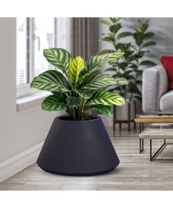 Divina Garden Vaso Tondo Conico Stromboli in Resina Antracite 60x35cm