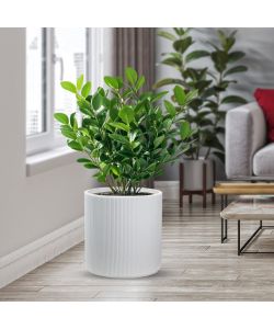 Divina Garden Vaso Cilindrico Modigliani in Resina Bianco D.36x35 cm