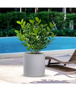 Divina Garden Vaso Cilindrico Modigliani in Resina Beige D.36x35 cm