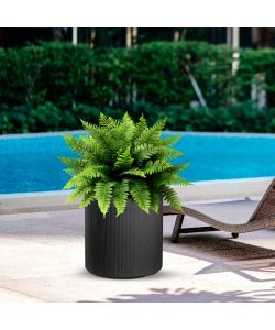 Divina Garden Vaso Cilindrico Modigliani Resina Antracite D.36x35 cm