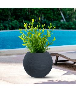Divina Garden Vaso a Sfera Botticelli in Resina Antracite d.40x33 cm