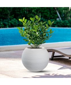 Divina Garden Vaso a Sfera Botticelli in Resina Bianco d.40x33 cm