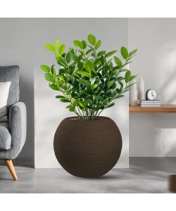 Divina Garden Vaso a Sfera Botticelli in Resina Marrone d.40x33 cm